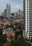 Foto, Bild: Blick vom Four Seasons Hotel auf die City mit Htten und Hochhusern