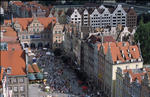 Foto, Bild: Blick vom Rathausturm auf die Langgasse, das Grne Tor und die Speicher