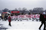 Foto, Bild: Demonstration beim Wintervergngen auf der zugefrorenen Auenalster