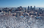 Foto, Bild: Blick vom Mont Royal ber die City von Montreal im Winter