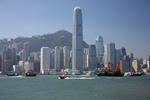 Foto, Bild: Blick von der Tsim-Sha-Tsui-Promenade Kowloon auf die Skyline von Hongkong