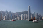 Foto, Bild: Blick von der Tsim-Sha-Tsui-Promenade Kowloon auf die Skyline von Hongkong