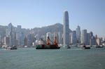 Foto, Bild: Blick von der Tsim-Sha-Tsui-Promenade Kowloon auf die Skyline von Hongkong