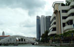 Foto, Bild: Promenade am Singapur River mit Elgin Bridge