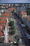 Foto, Bild: Blick vom Rathausturm auf die Langgasse, das Grne Tor und die Speicher