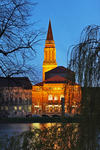 Foto, Bild: Stadtsee (Kleiner Kiel) mit Rathaus und Opernhaus vom Lorentzendamm aus abends