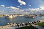 Foto, Bild: Malta, Blick von Upper Barracca Gardens  auf Grand Harbour und Vittoriosa und Fort St. Michael