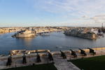 Foto, Bild: Malta, Blick von Upper Barracca Gardens  auf Grand Harbour und Vittoriosa und Fort St. Michael