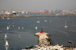 Foto, Bild: Blick vom Castel dell´Ovo auf den Hafen