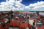 Foto, Bild: Blick von der Kirche St. Petri ber die Stadt und die Warnow