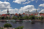 Foto, Bild: Altstadt am Oderufer mit Schloss und Jakobidom