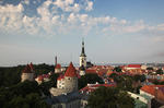 Foto, Bild: Blick vom Domberg auf die Unterstadt mit Stadtmauer und Olaikirche