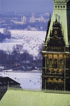 Foto, Bild: Rathausturm mit zugefrorener Alster