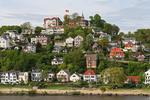 Foto, Bild: Blankenese mit Sllberg und Hamburgfahne