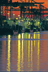 Foto, Bild: Containerschiffe am Eurogate Container Terminal Hamburg im Abendlicht