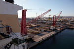 Foto, Bild: Containerterminal mit Krnen (Krane) am Kai von Heraklion, Port of Heraklion (Iraklion), Kreta