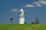 Leuchtturm an der Kste bei Sydney und Landvermesser