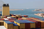 Foto, Bild: Suezkanal, Sueskanal (Suez Canal), Blick zur Einfahrt in den den Suezkanal (Sueskanal) bei Suez