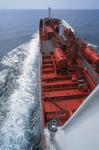 Foto, Bild: Vorschiff des Tankers (Chemikalientanker, Produkttanker) mit Bugschwell (Bugwelle) im Mittelmeer