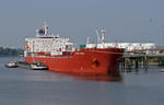 Tanker PORT UNION  an der Lschbcke vom VOPAK Terminal Hamburg