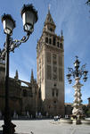 Foto, Bild: Die 97 m hohe Giralda, ein umgebautes von 1184 bis 1196 errichtetes Minarett